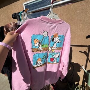 Pink Snoopy Graphic Women's Turtleneck Sweater